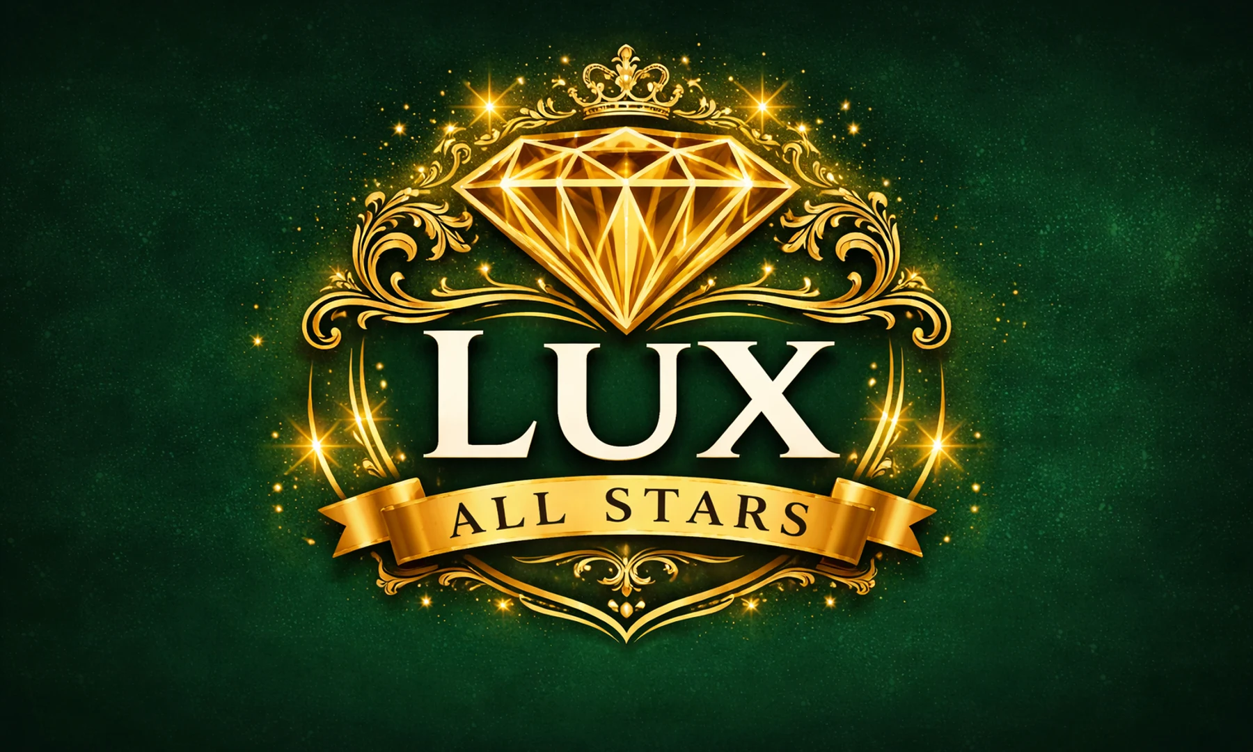 Lux All Stars gold diamond and crown crest